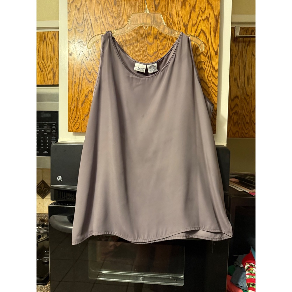 Liz Baker Essentials Womens XL Tank Mauve Purple Sleeveless Scoop Neck Blouse
